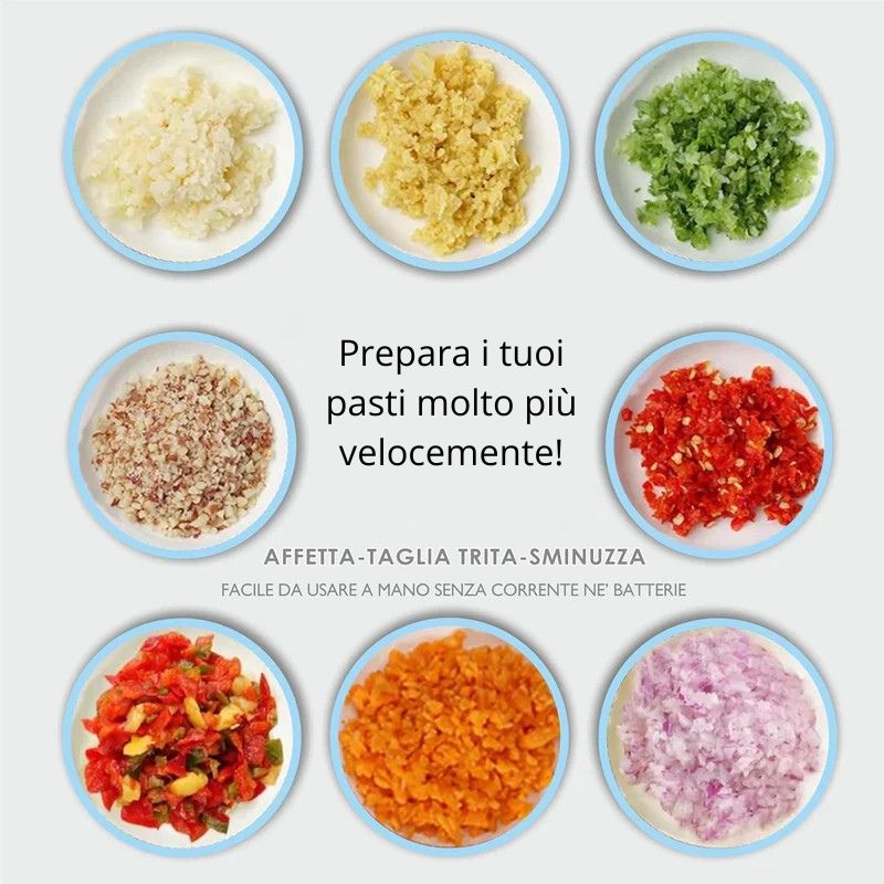 Mini Tritatutto Manuale 2 in 1 - Taglierina e trituratore portatile